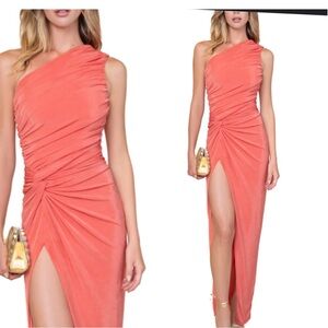 Katie May One-Shoulder Side Seam Slit Scout Gown Dress